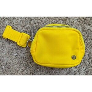 Lululemon Nano Backpack Keychain Pouch Yellow Clip Bag Maize NWOT